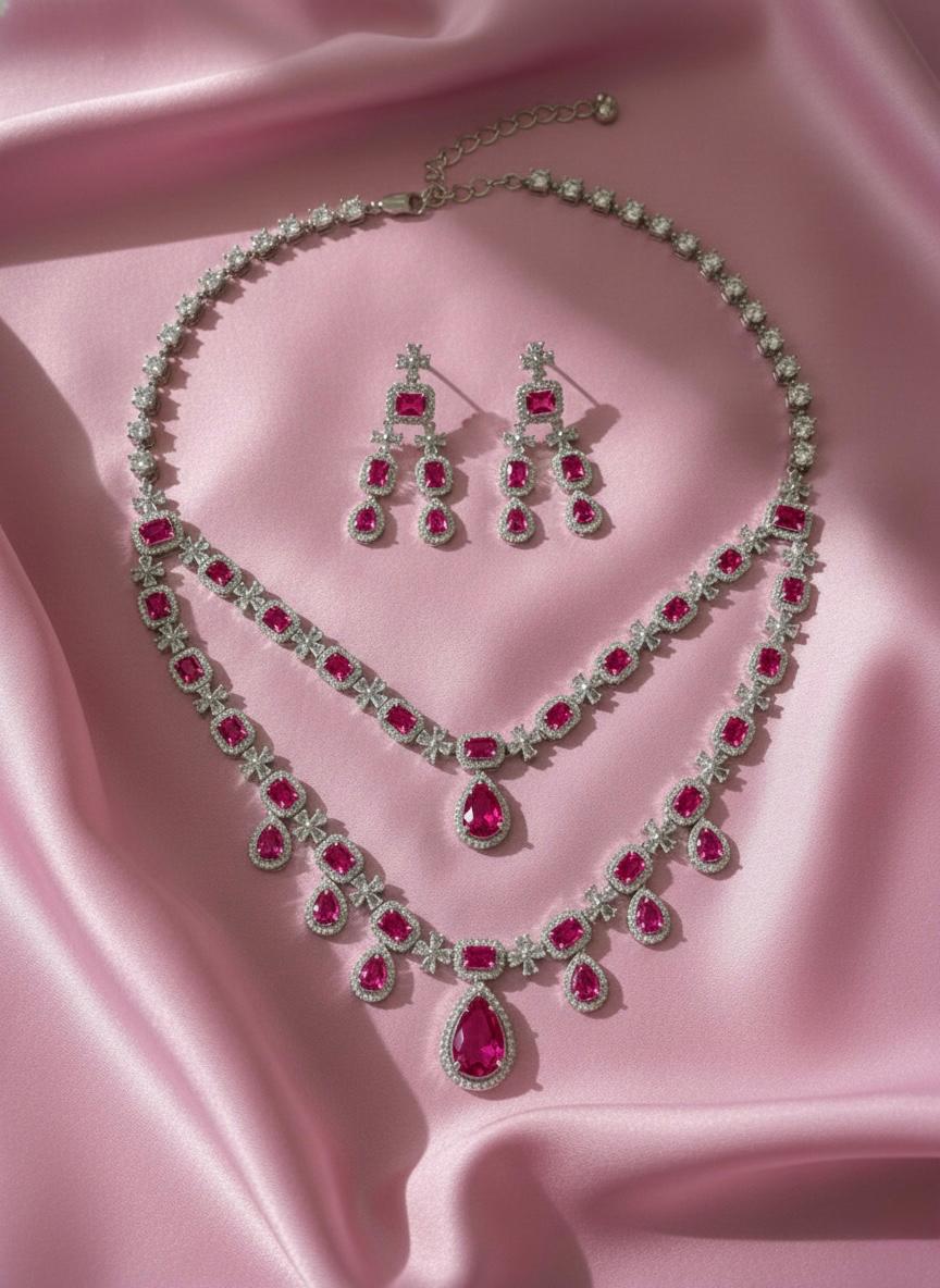 Whispering Petals: A Layered Masterpiece Necklace Set