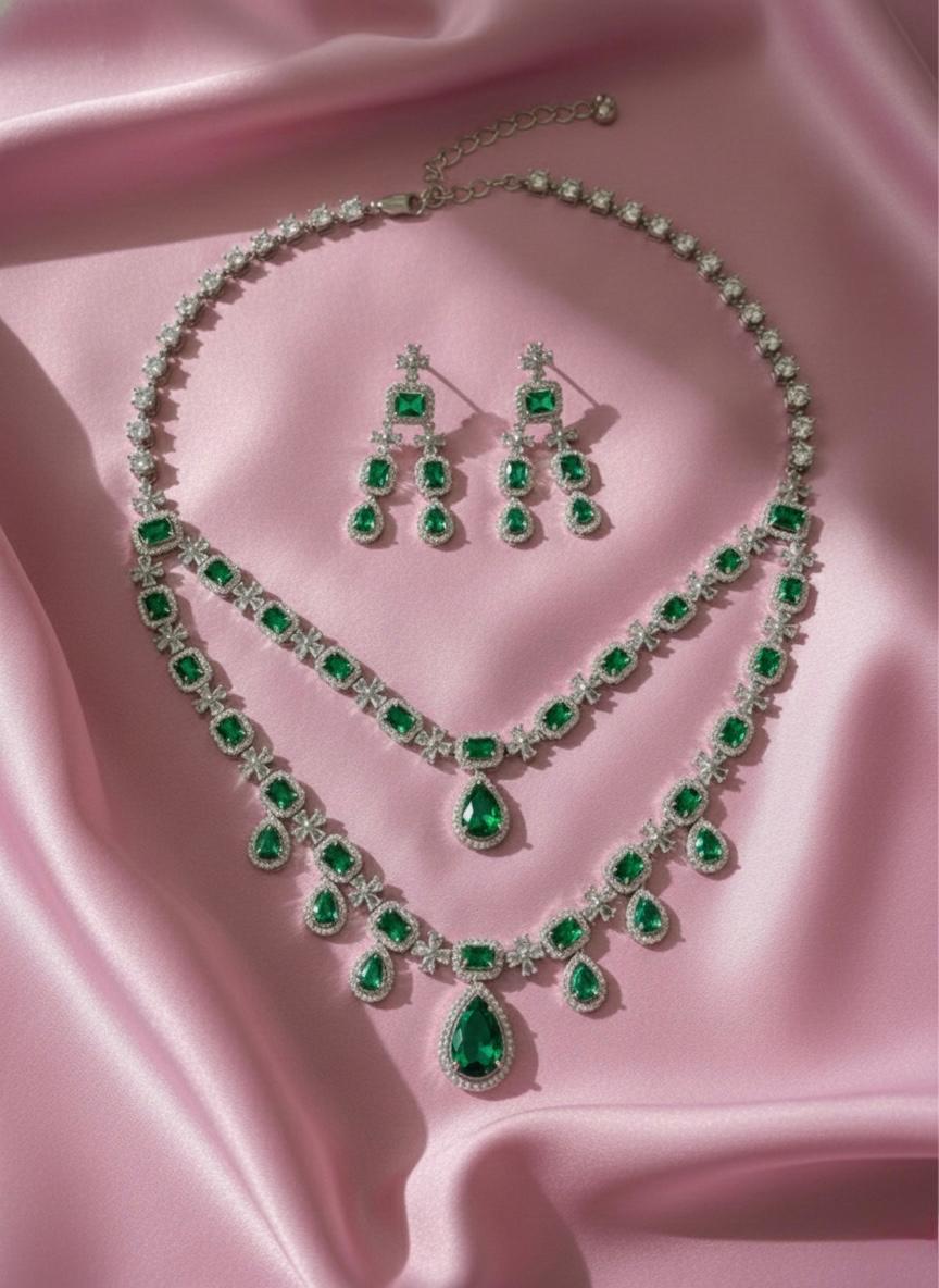 Whispering Petals: A Layered Masterpiece Necklace Set
