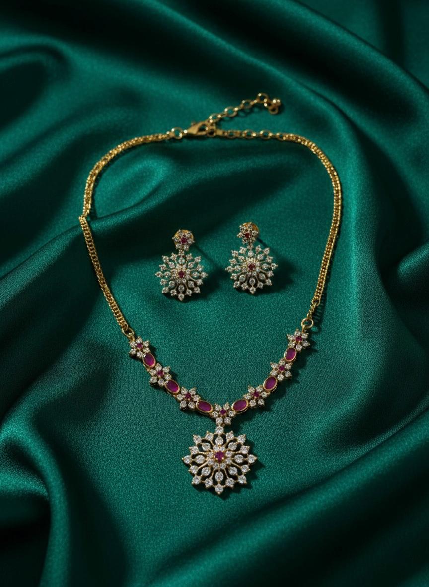The Royal Bloom Ruby & Stone Ensemble Set